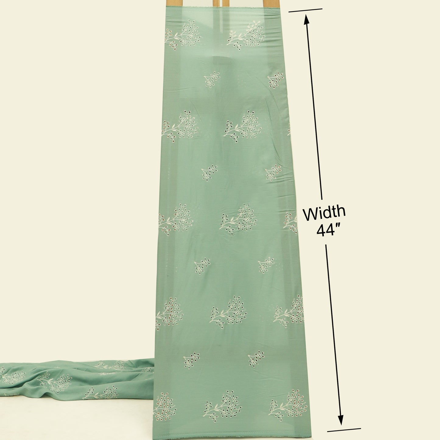 Cotton Chikan Embroidery Fabric