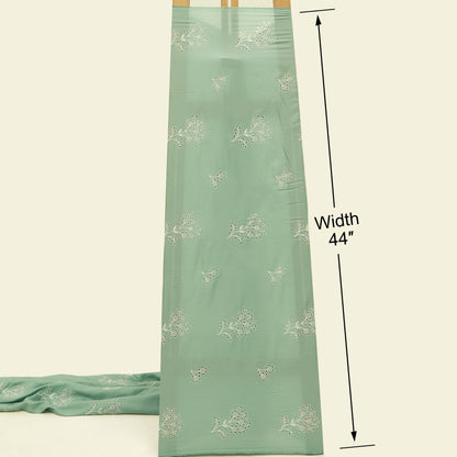 Cotton Chikan Embroidery Fabric