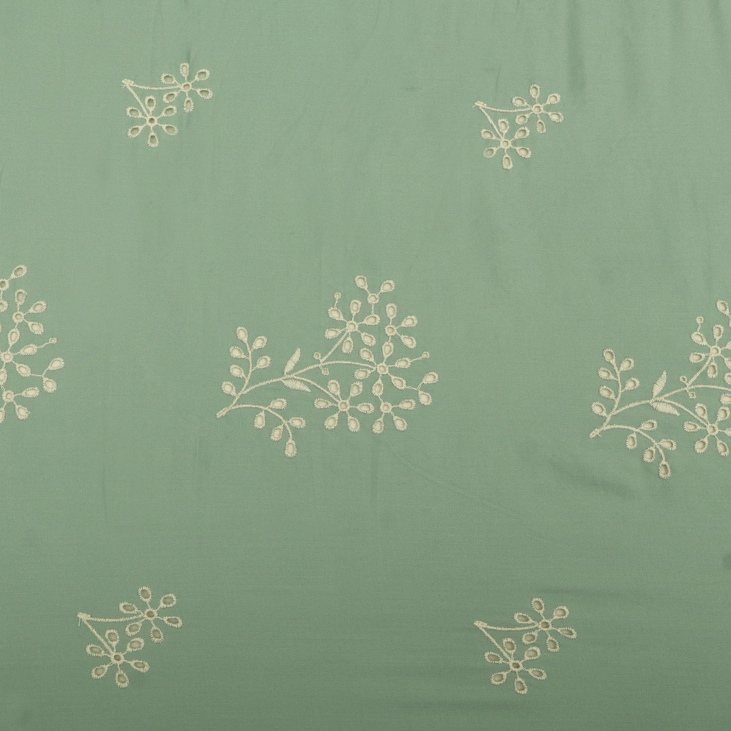 Cotton Chikan Embroidery Fabric