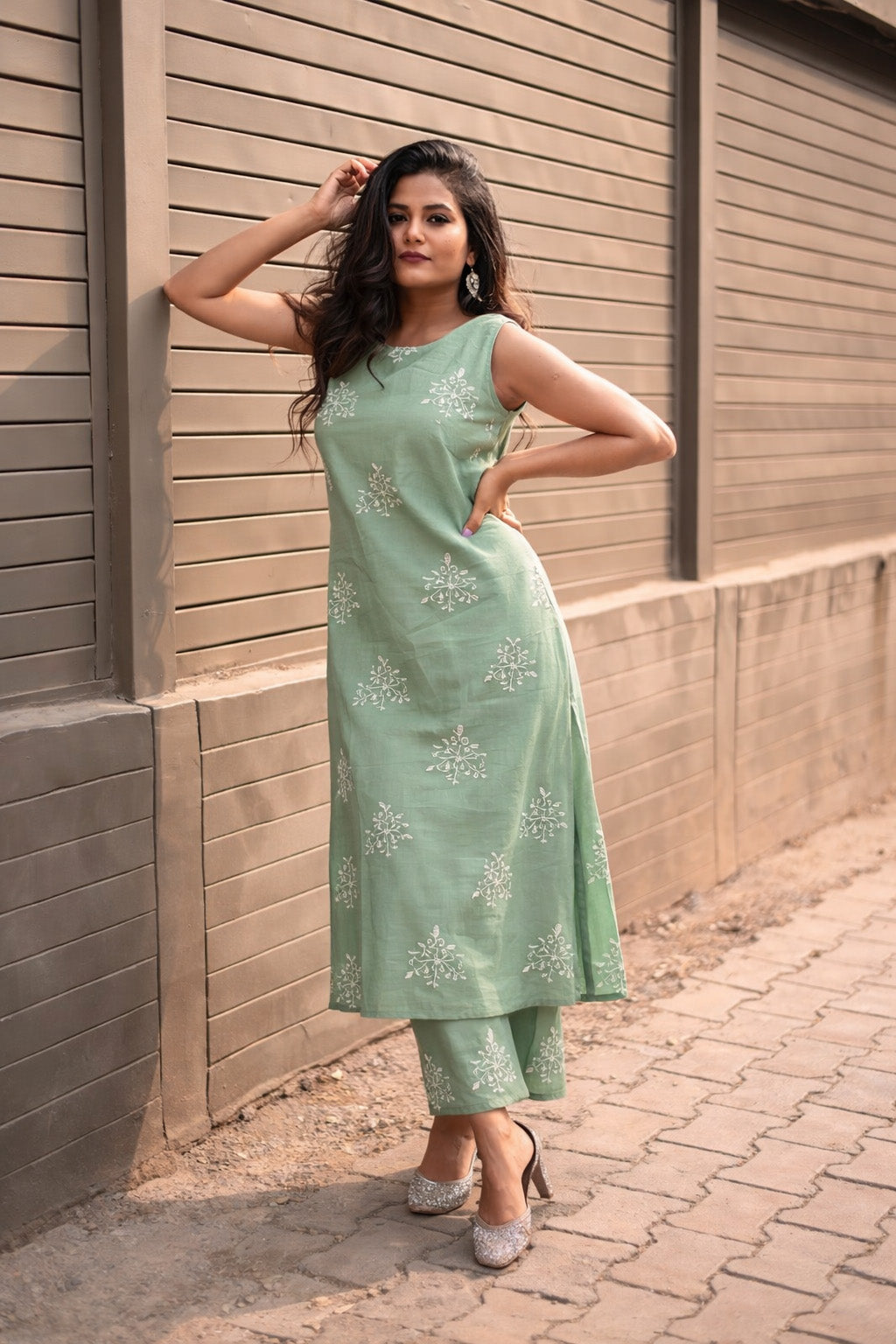 Cotton Chikan Embroidery Fabric