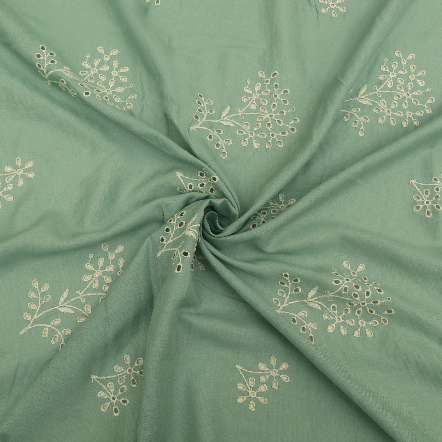 Cotton Chikan Embroidery Fabric