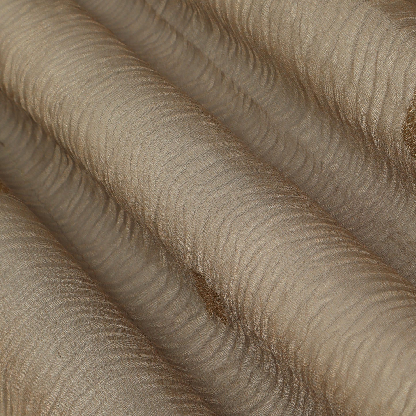 Beige Color Crush Tissue  Booti Fabric