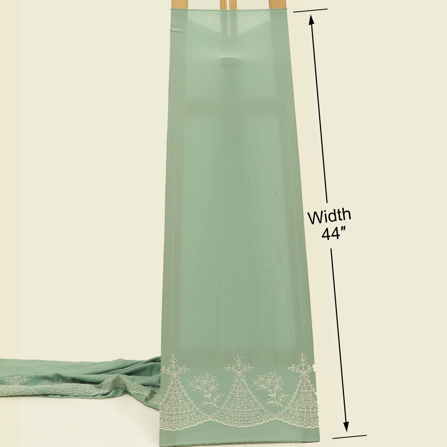 Cotton Chikan Embroidery Fabric