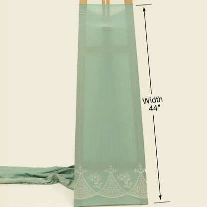 Cotton Chikan Embroidery Fabric
