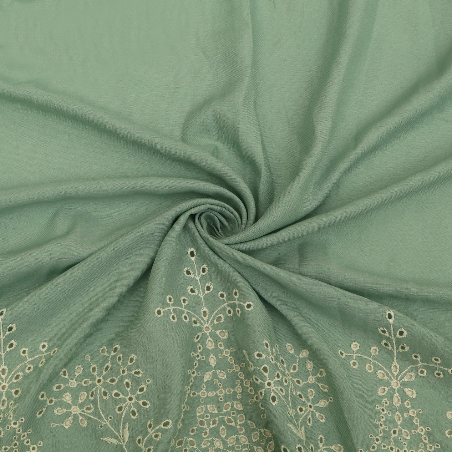 Cotton Chikan Embroidery Fabric