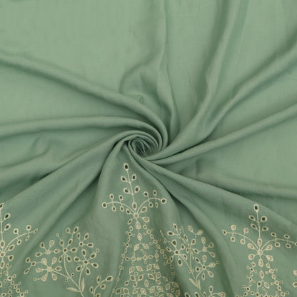 Cotton Chikan Embroidery Fabric