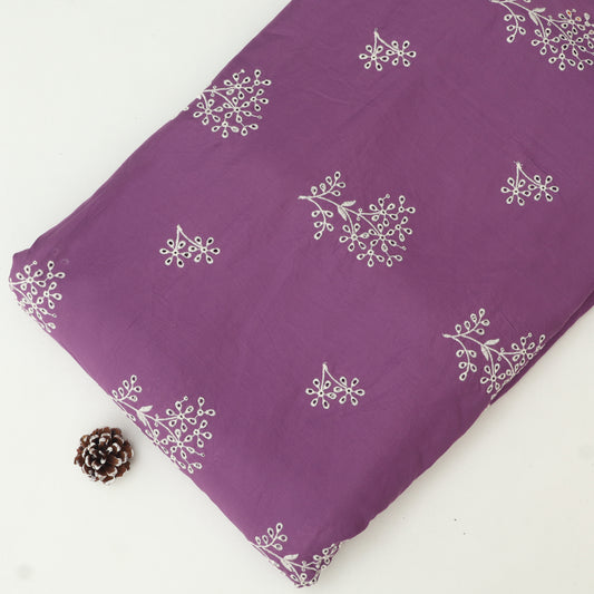Cotton Chikan Embroidery Fabric