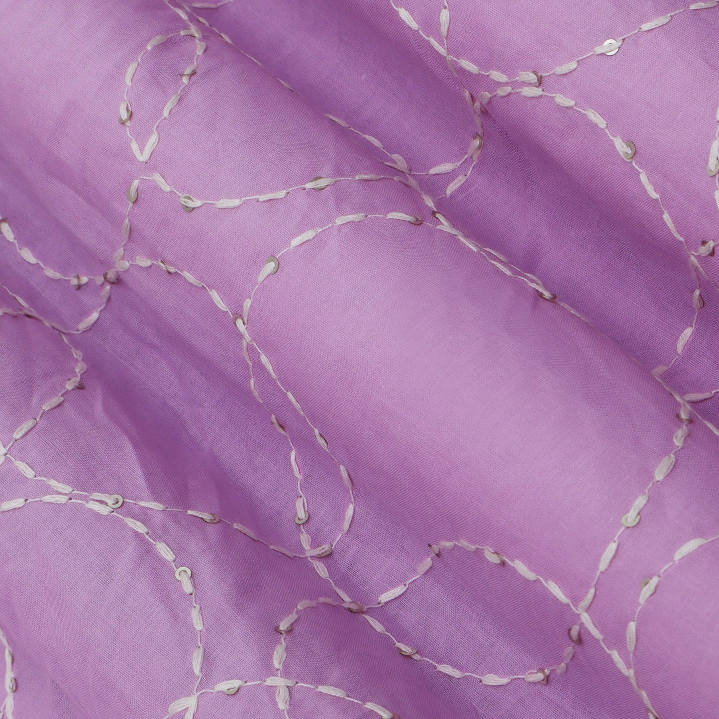 Lavender Color Cotton Embroidery Fabric