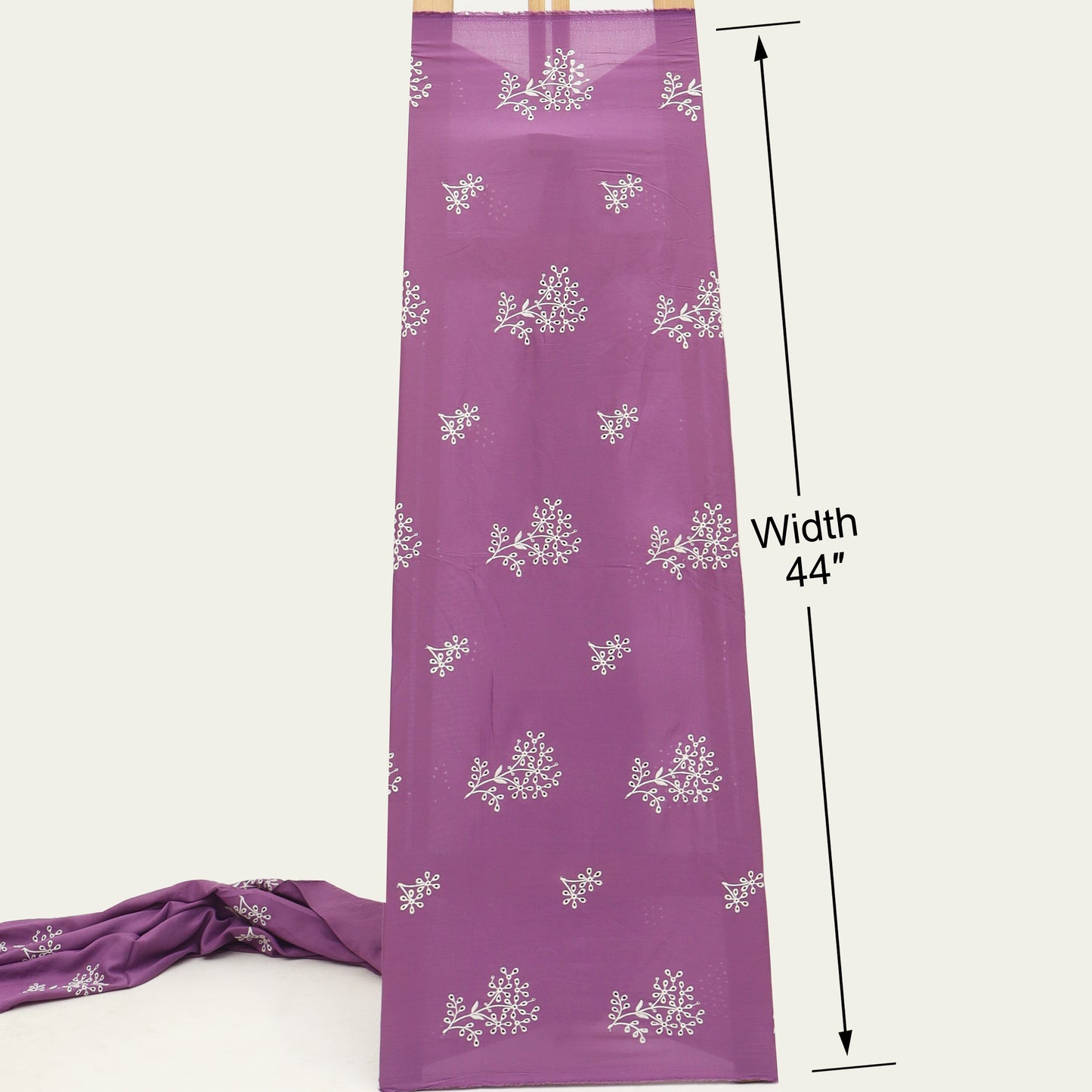 Cotton Chikan Embroidery Fabric
