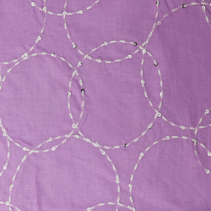 Lavender Color Cotton Embroidery Fabric