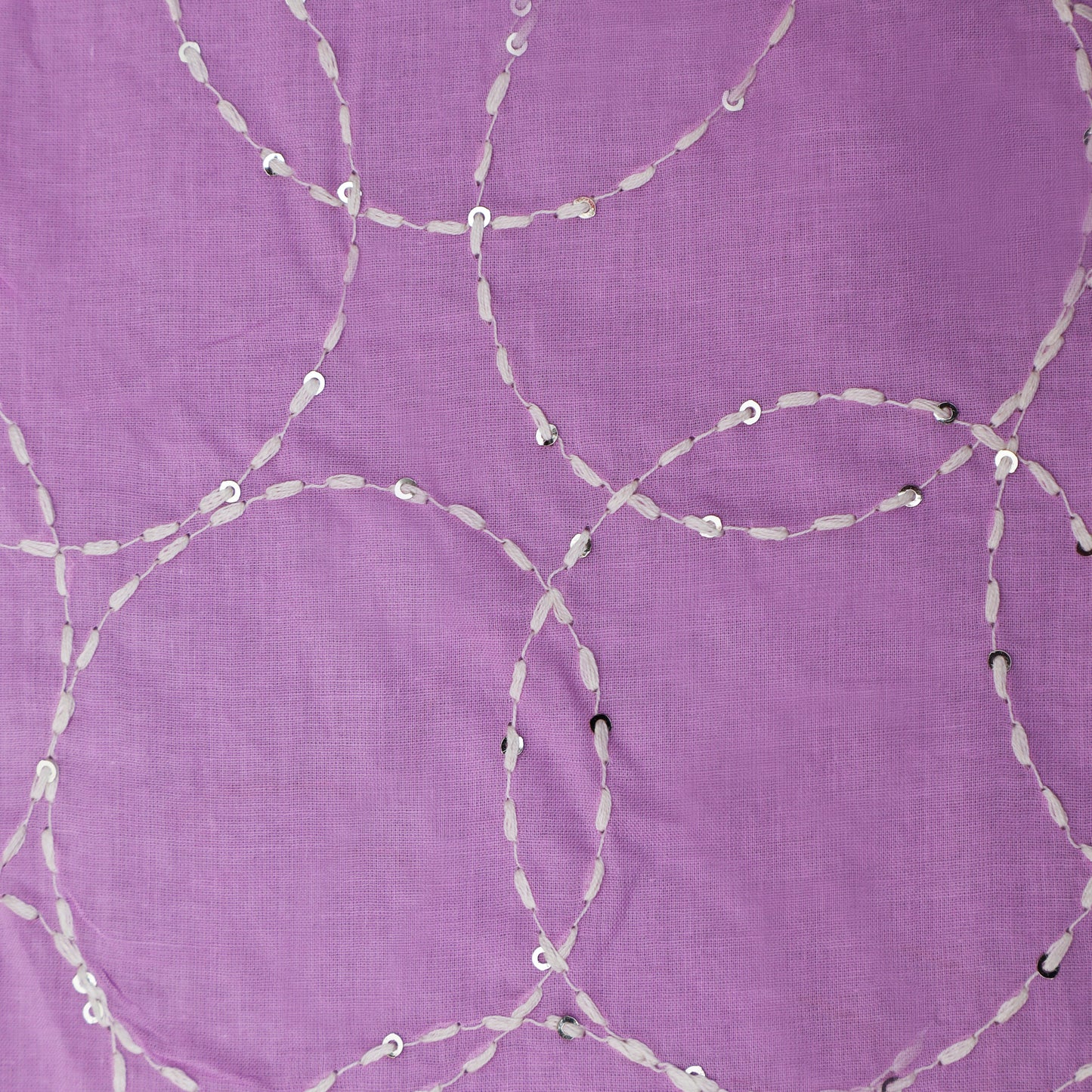 Lavender Color Cotton Embroidery Fabric