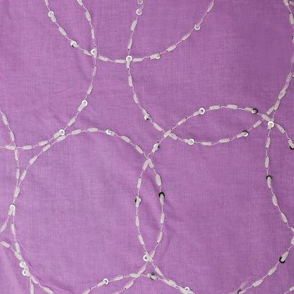 Lavender Color Cotton Embroidery Fabric