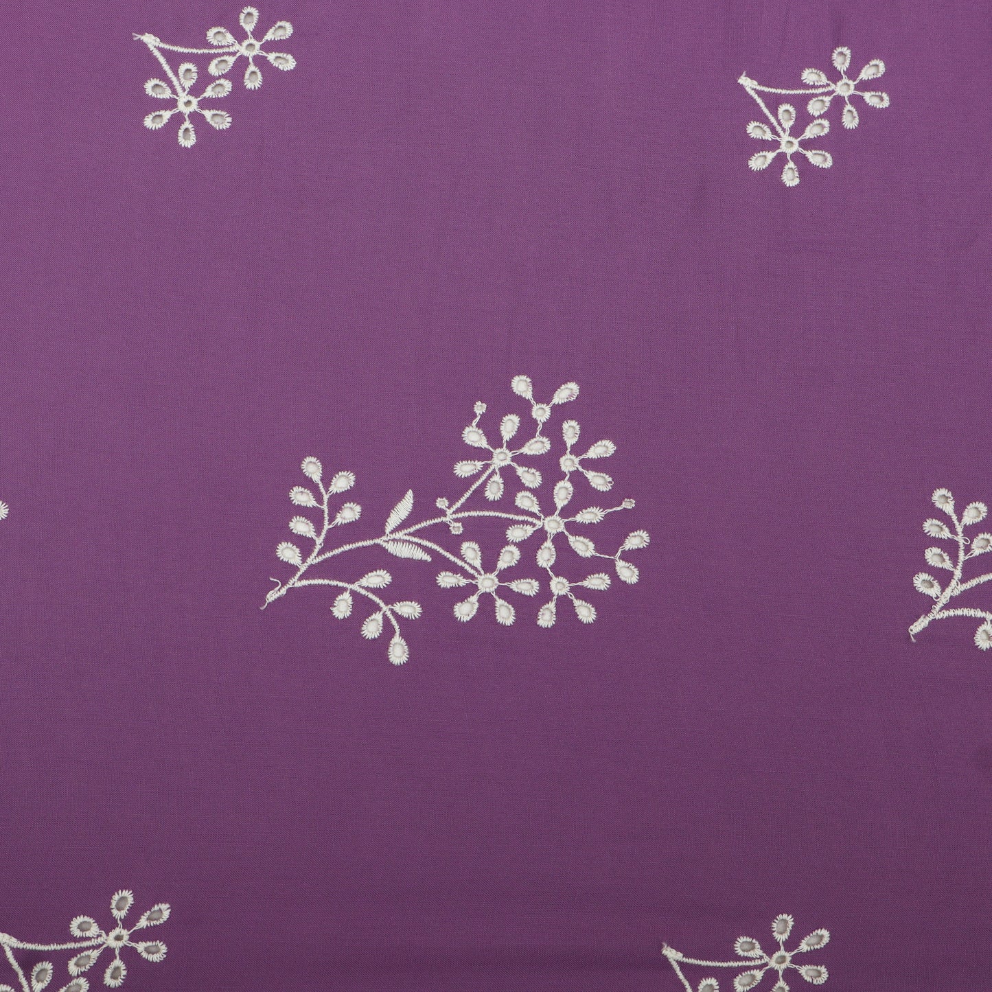 Cotton Chikan Embroidery Fabric