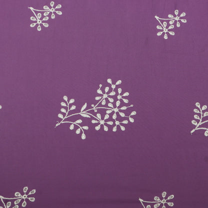 Cotton Chikan Embroidery Fabric