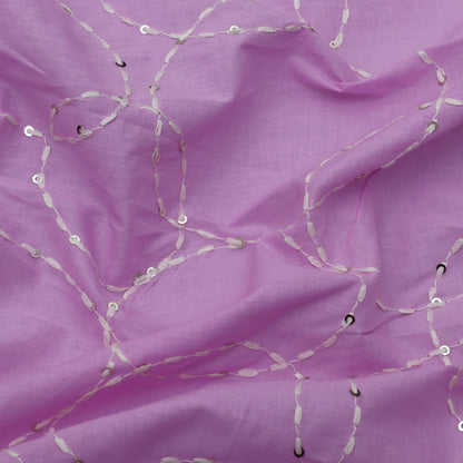 Lavender Color Cotton Embroidery Fabric