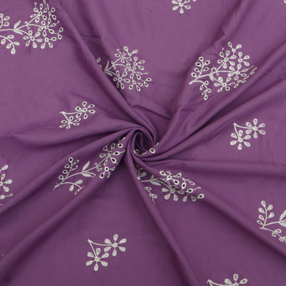 Cotton Chikan Embroidery Fabric