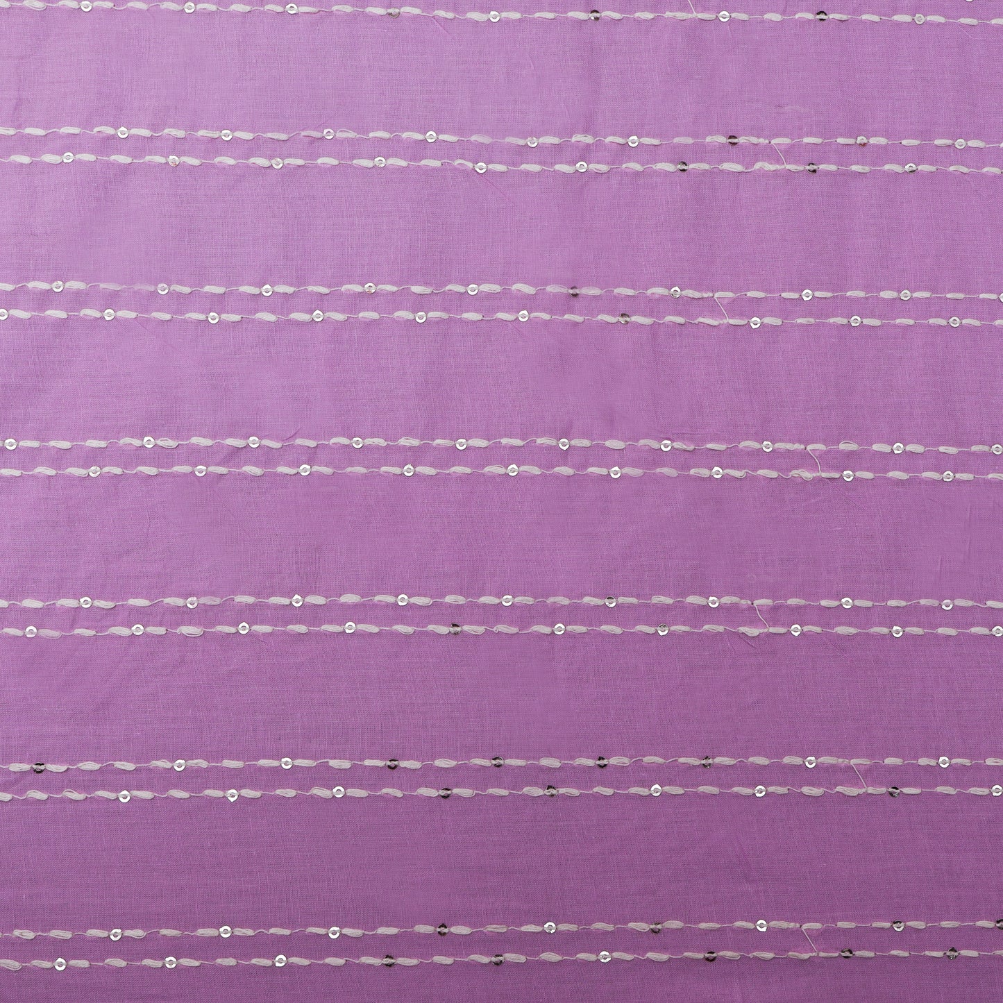 Lavender Color Cotton Stripe Embroidery Fabric