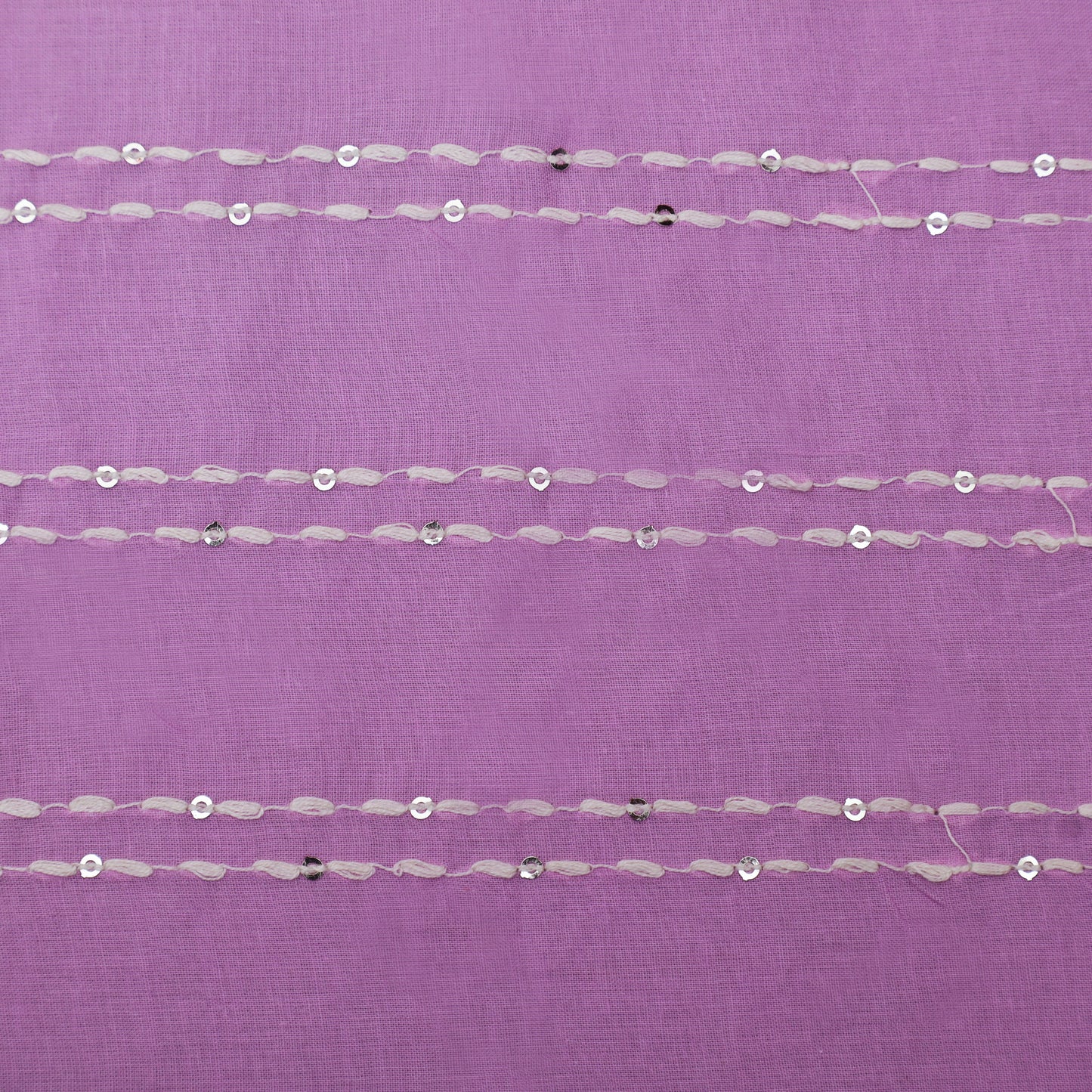 Lavender Color Cotton Stripe Embroidery Fabric