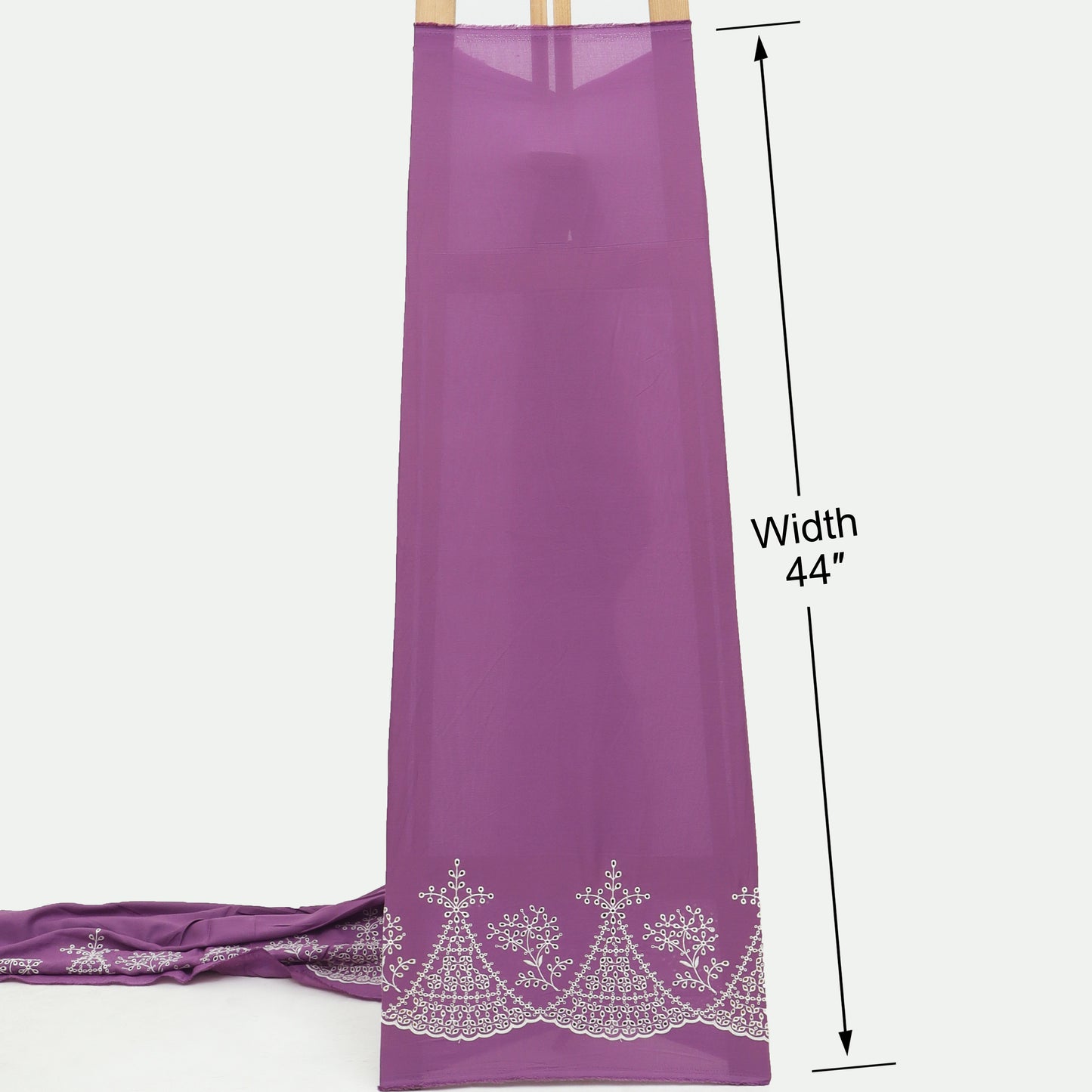 Cotton Chikan Embroidery Fabric