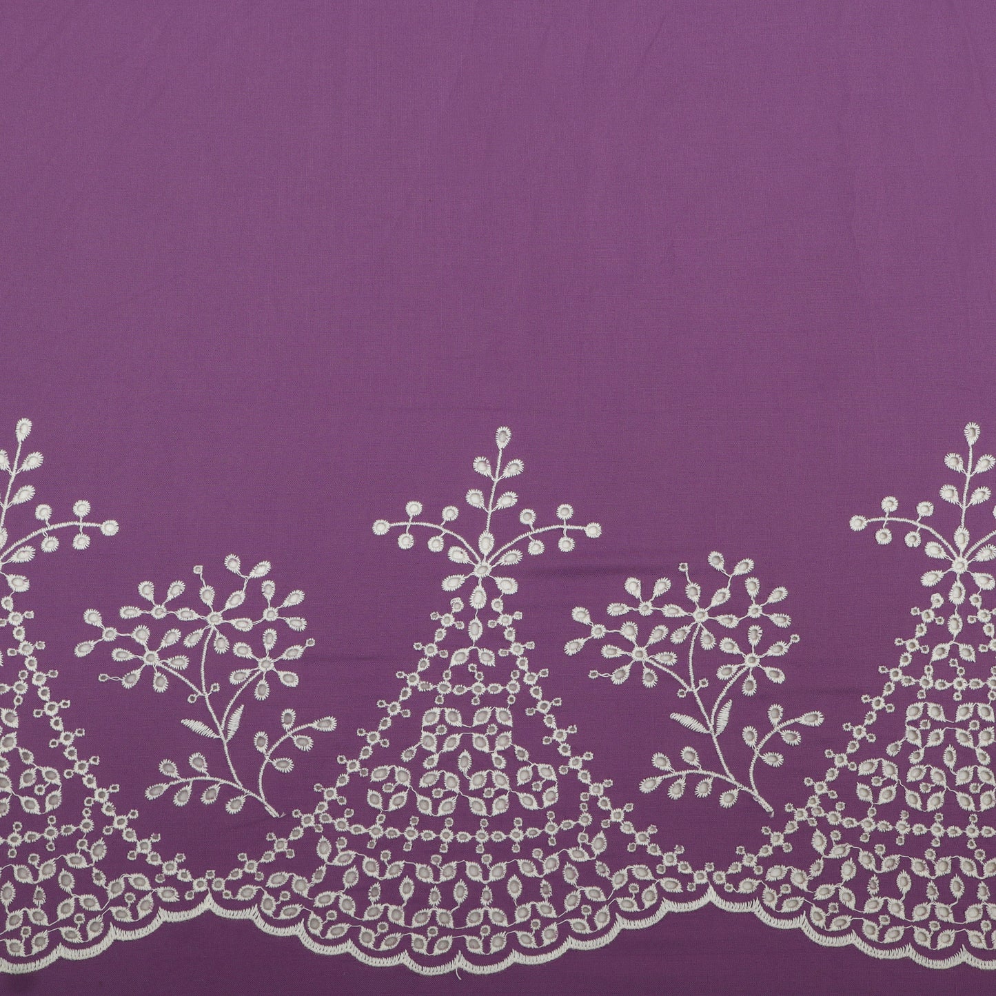 Cotton Chikan Embroidery Fabric