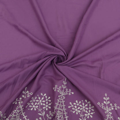 Cotton Chikan Embroidery Fabric