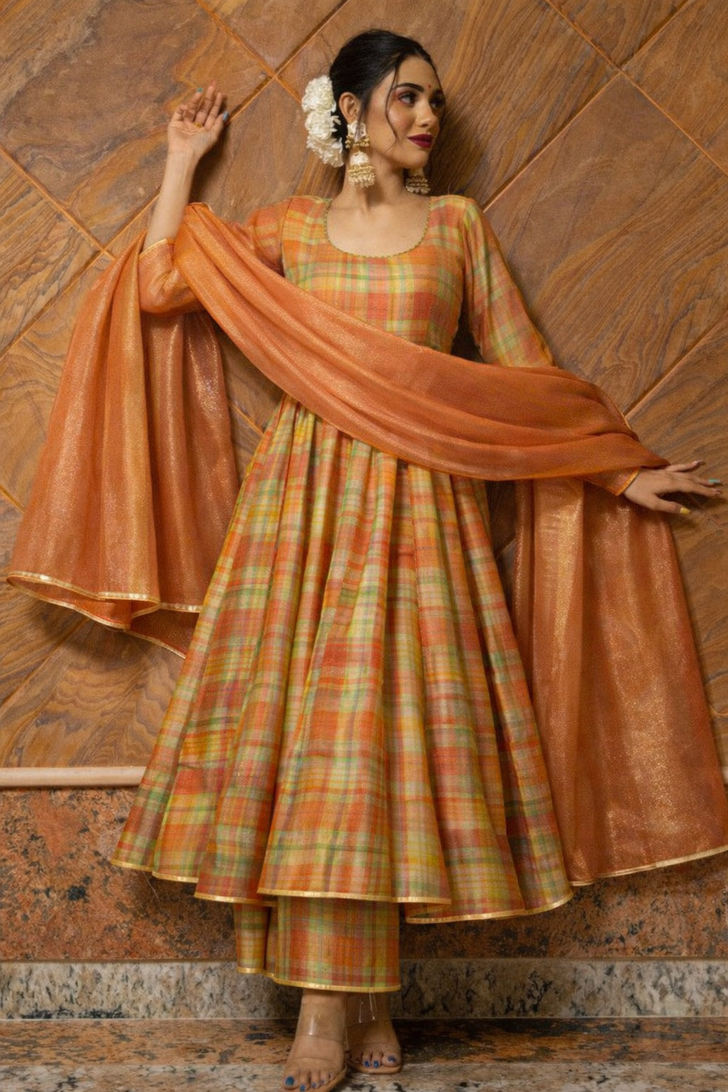 Pure Tissue Brocade Fabric Elegant  Design