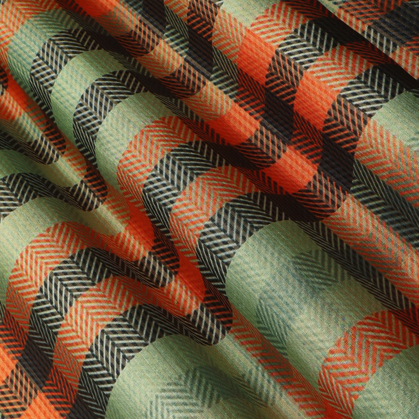 Pure Tissue Brocade Fabric Brocade with Contemporary Chevron Motifs