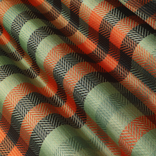 Pure Tissue Brocade Fabric Brocade with Contemporary Chevron Motifs