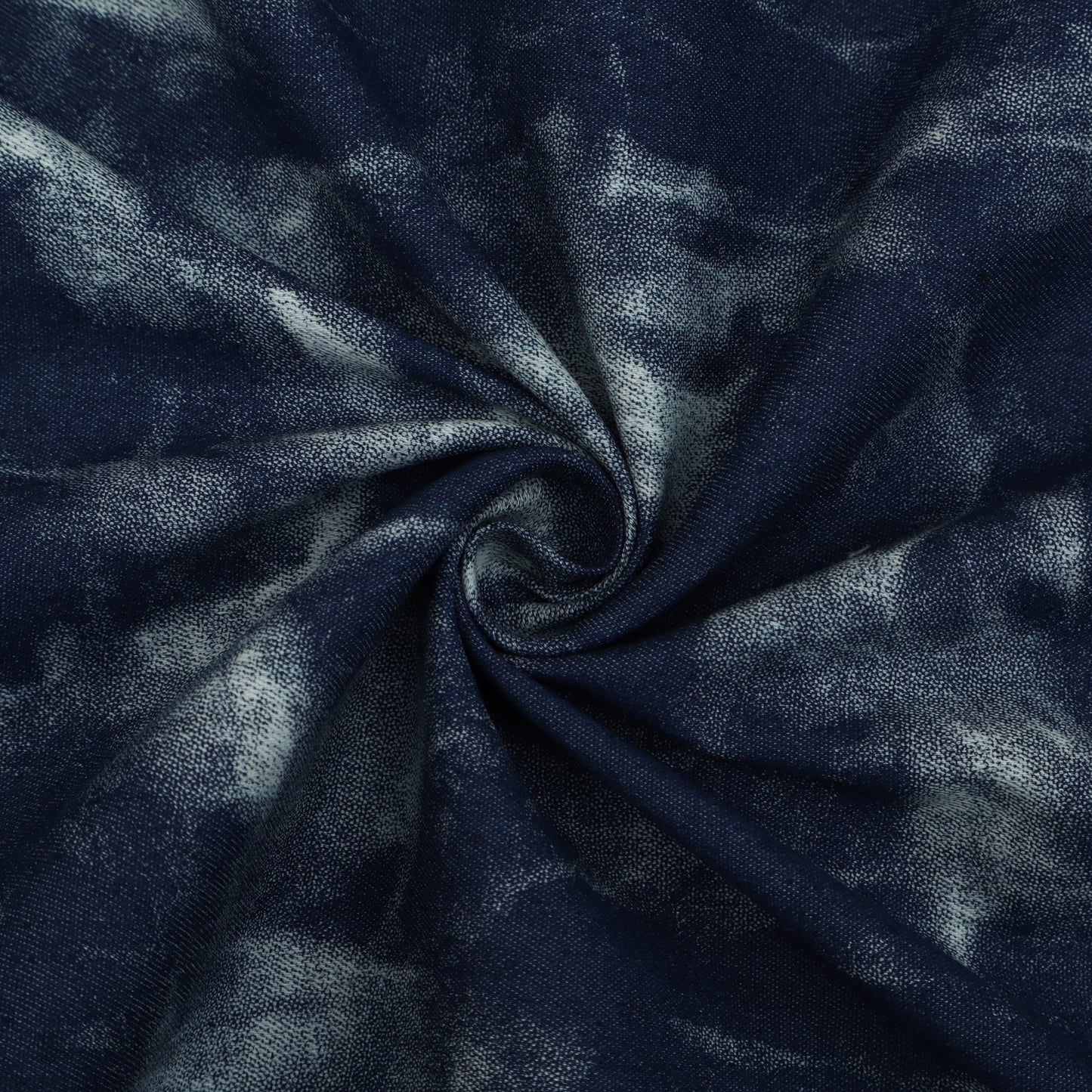 Blue Color Denim Shibori Print Fabric
