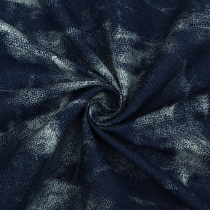 Blue Color Denim Shibori Print Fabric