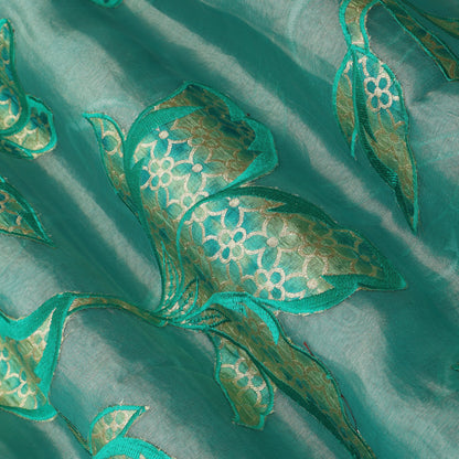 Pure Tissue Printed Fabric  Floral Motif with Soft Gloss Finish