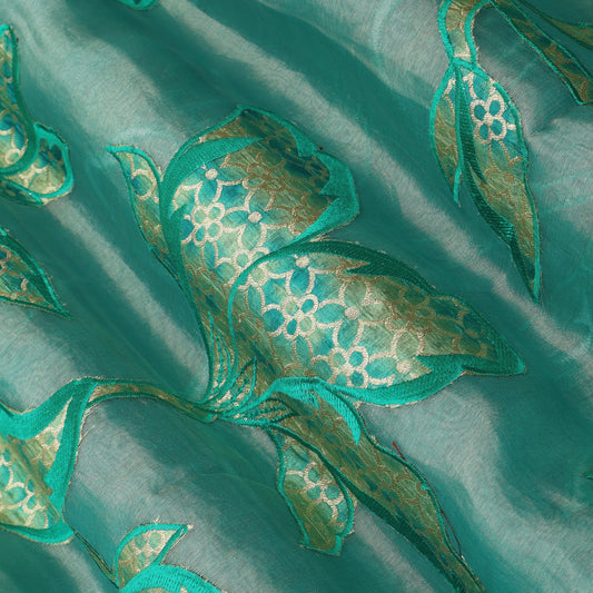 Pure Tissue Printed Fabric  Floral Motif with Soft Gloss Finish