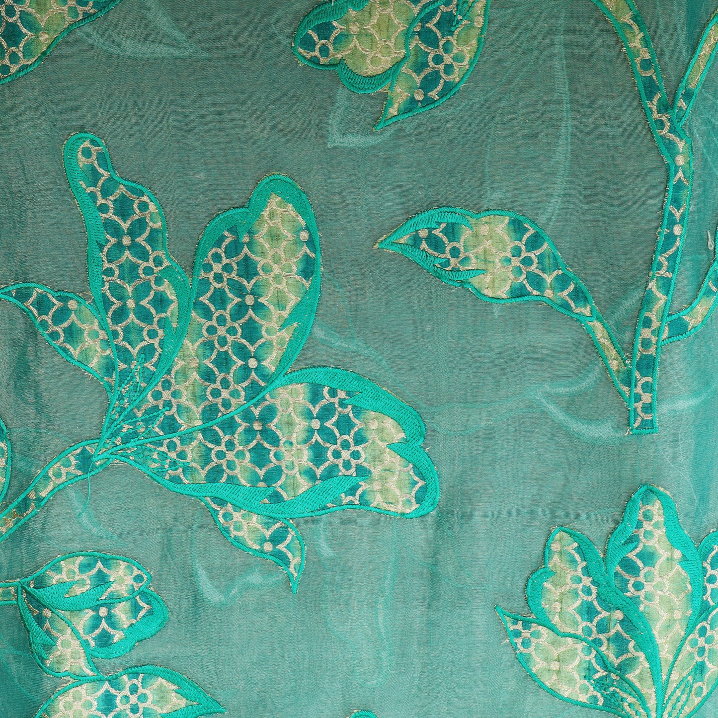 Pure Tissue Printed Fabric  Floral Motif with Soft Gloss Finish