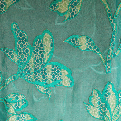 Pure Tissue Printed Fabric  Floral Motif with Soft Gloss Finish