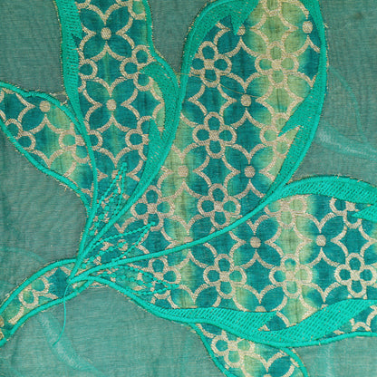 Pure Tissue Printed Fabric  Floral Motif with Soft Gloss Finish