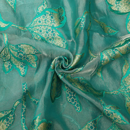 Pure Tissue Printed Fabric  Floral Motif with Soft Gloss Finish