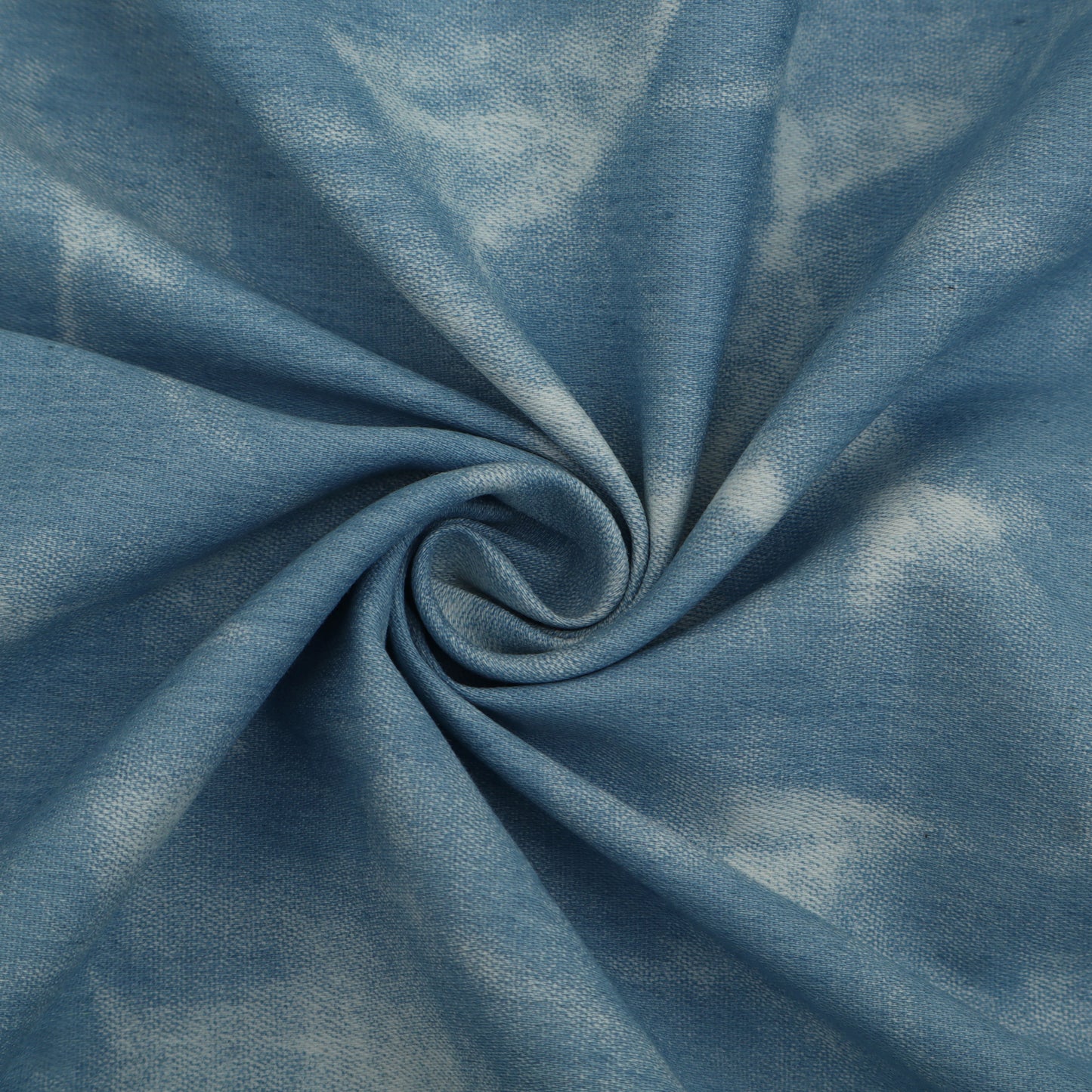 Sky Blue Color Denim Shibori Print Fabric