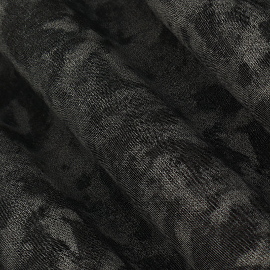 Black Color Denim Print Fabric