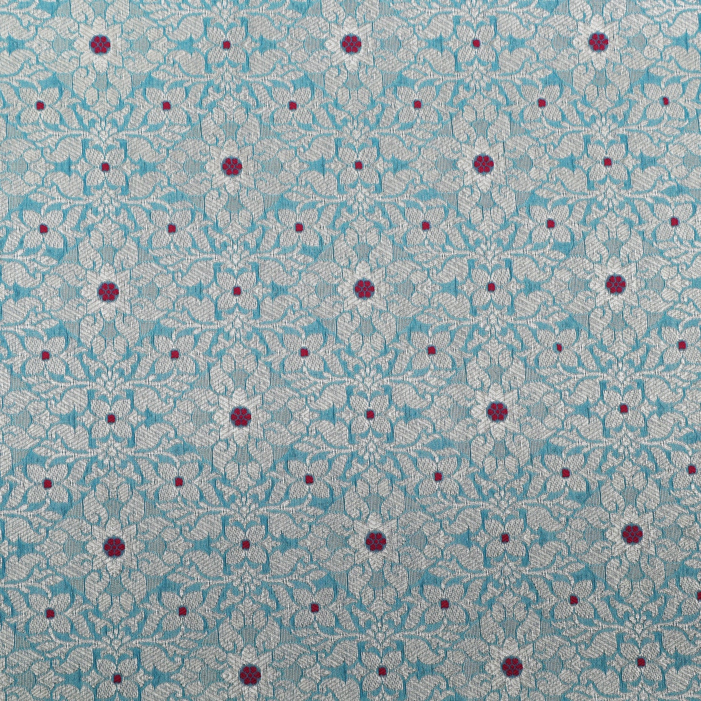 Sky Blue Color Pauri Meena Brocade Fabric