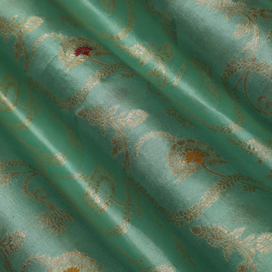 Sea Green Color Brocade Fabric