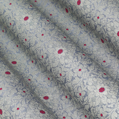 Grey Color Pauri Meena Brocade Fabric