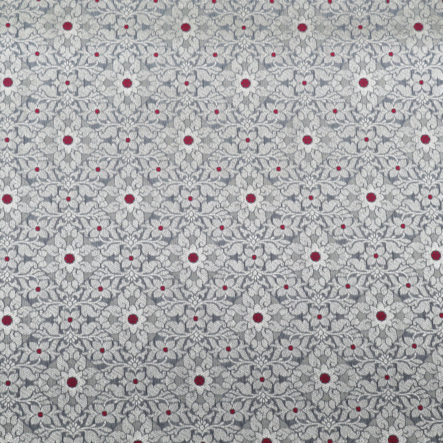 Grey Color Pauri Meena Brocade Fabric