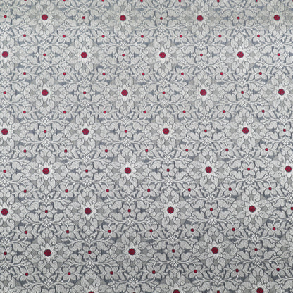 Grey Color Pauri Meena Brocade Fabric