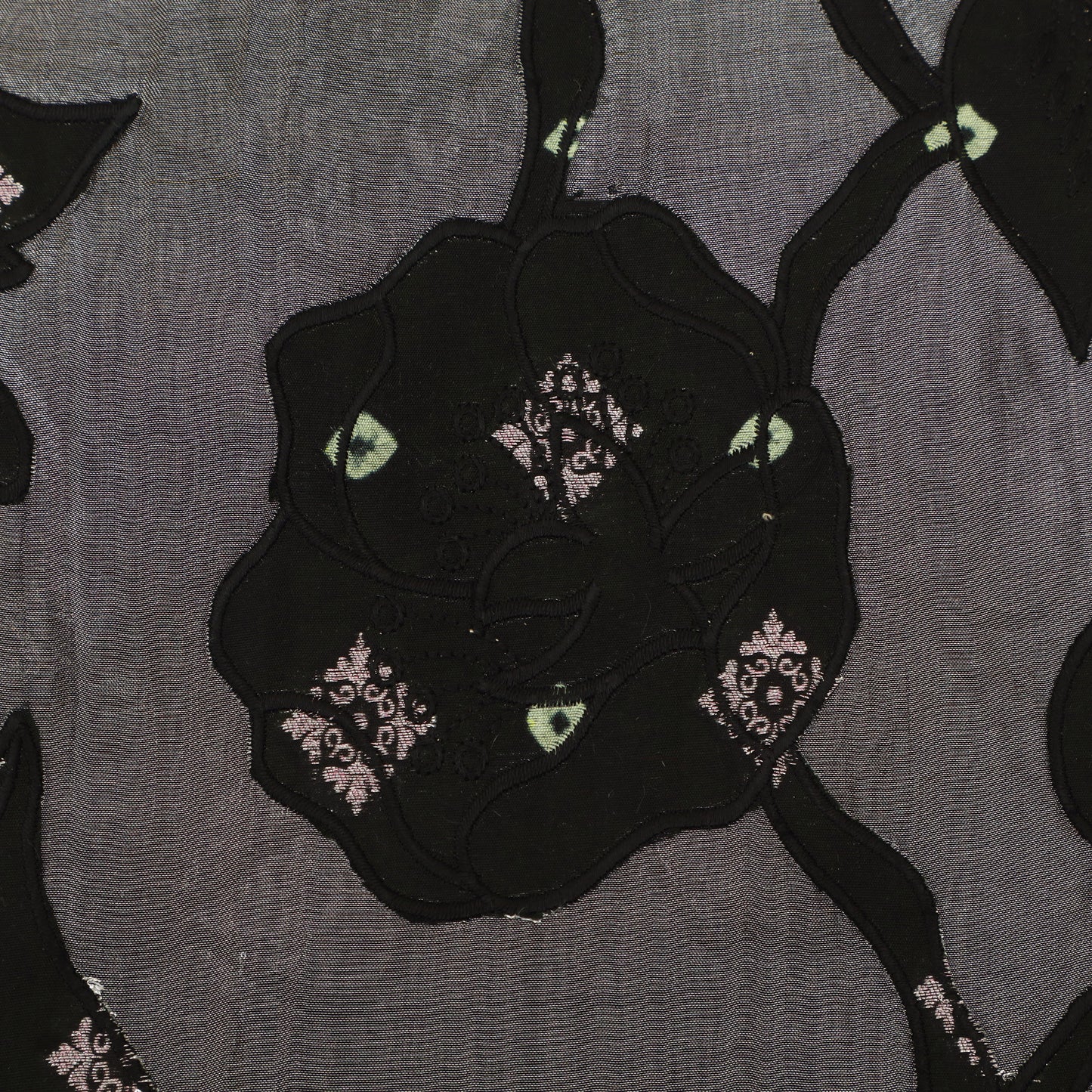 Tissue Fabric with Artistic Print & Embroidery