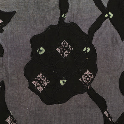 Tissue Fabric with Artistic Print & Embroidery