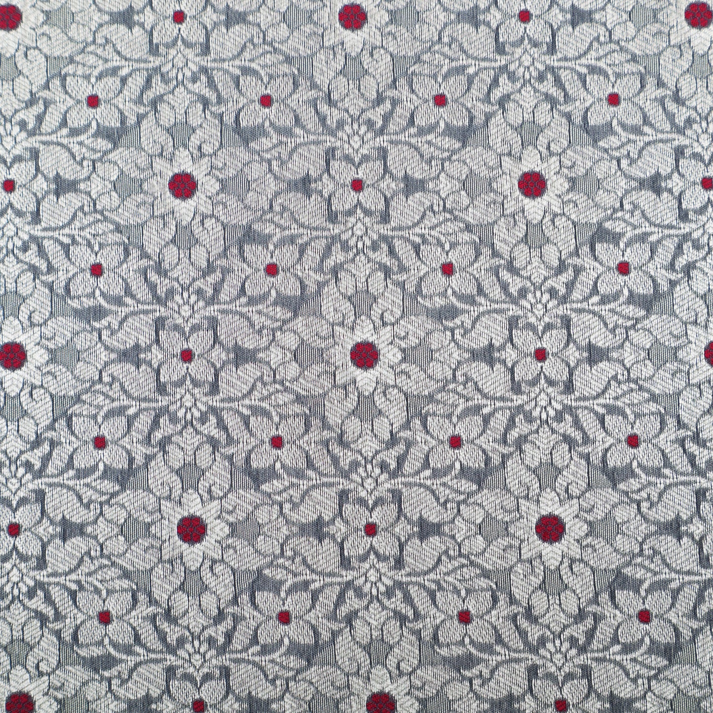 Grey Color Pauri Meena Brocade Fabric