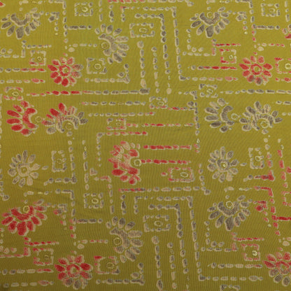 Silk Chanderi Foil Print Fabric