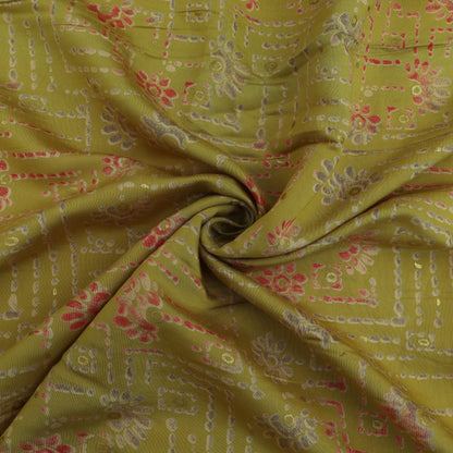 Silk Chanderi Foil Print Fabric