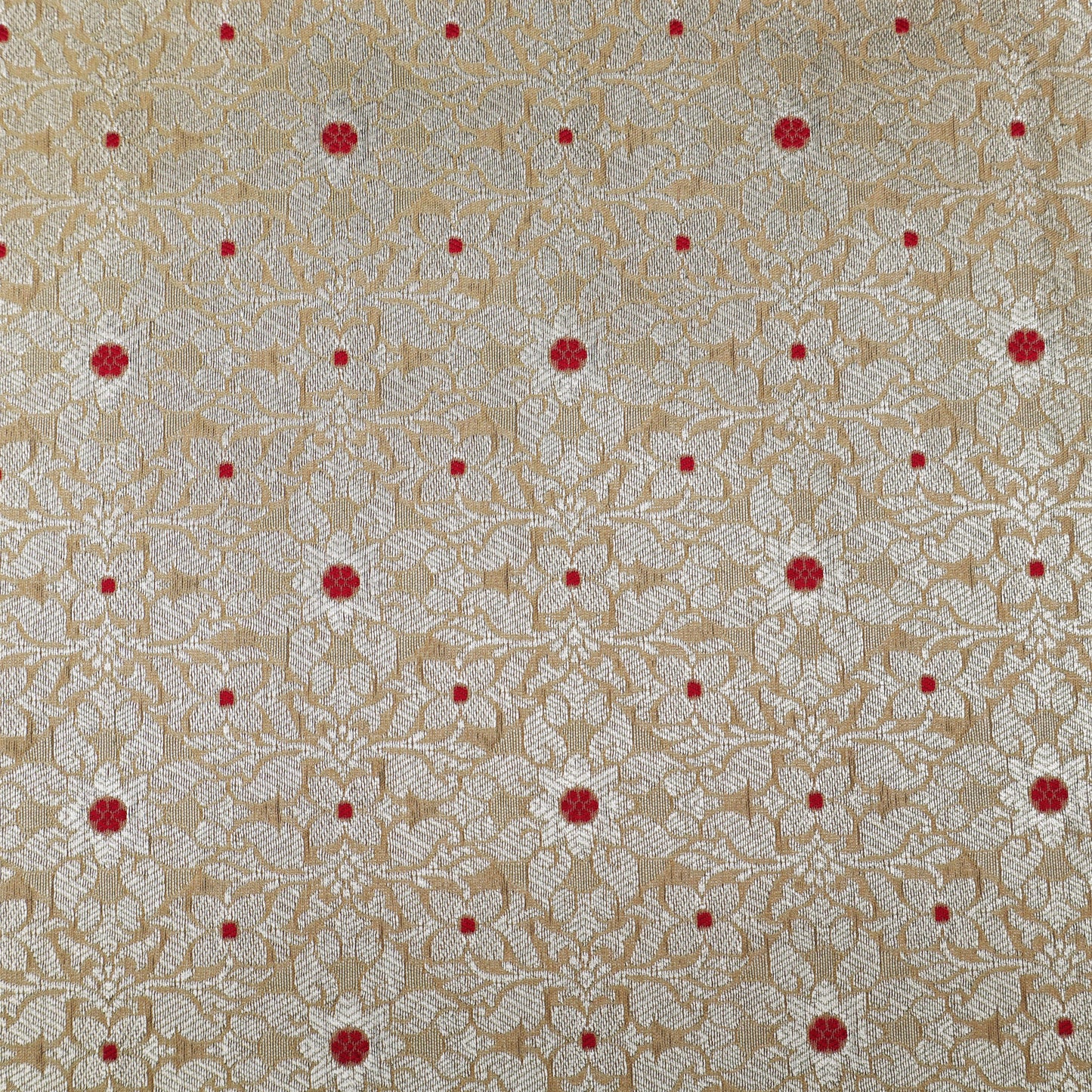 Beige Color Pauri Meena Brocade Fabric