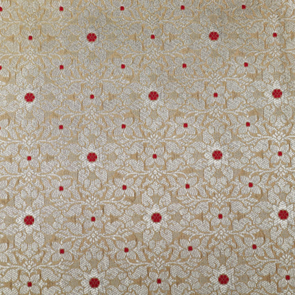 Beige Color Pauri Meena Brocade Fabric